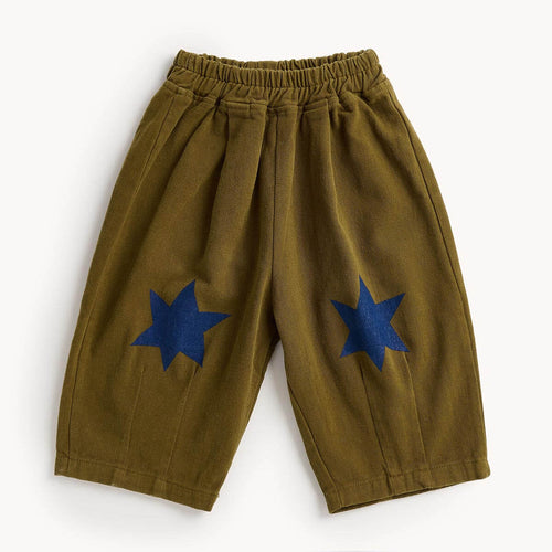 Olive Apple Print Barrel Leg Trousers - ZIGGY STAR - The bonniemob 