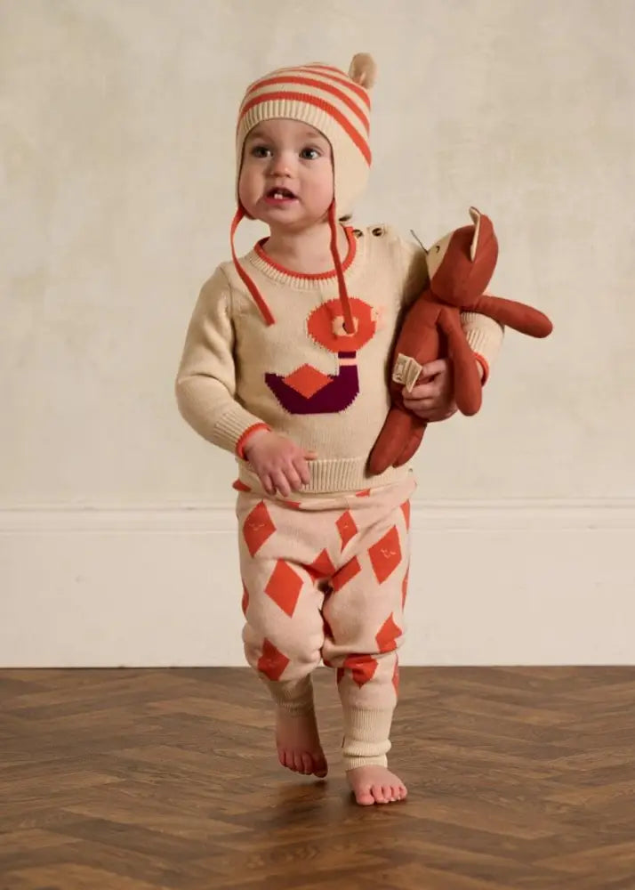 Alden - Saffron Diamond Knit Trouser Trousers / Legging Shorts