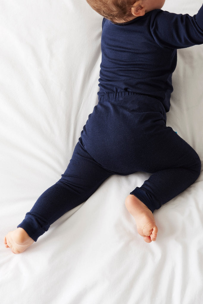 Aroha Baby 24hr Trouser in French Navy - The bonniemob 
