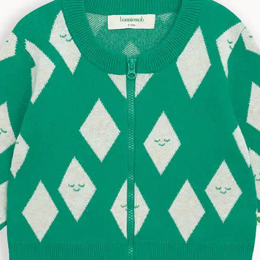 Asher - Jade Diamond Knit Cardigan Cardigan