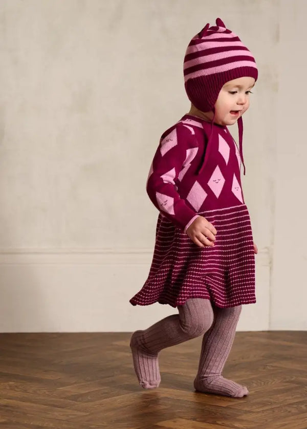 Auburn - Pomegranite Diamond Knit Dress DRESS