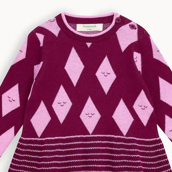 Auburn - Pomegranite Diamond Knit Dress DRESS