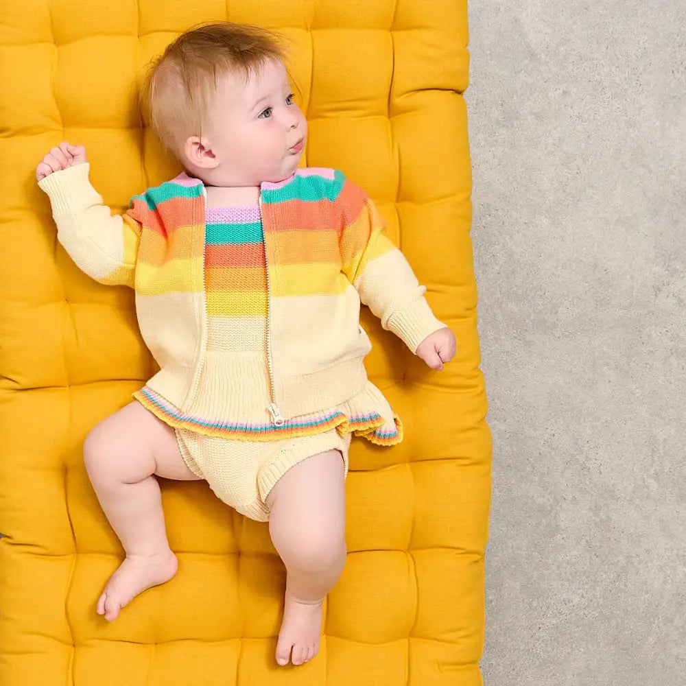 Barnacle - Rainbow Pink Stripe Cardigan - The bonniemob 