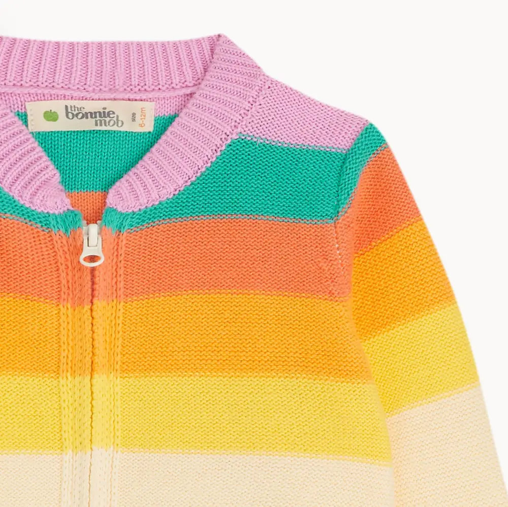Barnacle - Rainbow Pink Stripe Cardigan - The bonniemob 