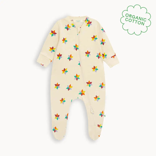 Bayley - Diamond Star Zip Front Sleepsuit PLAYSUIT / BABYGROW / ROMPER