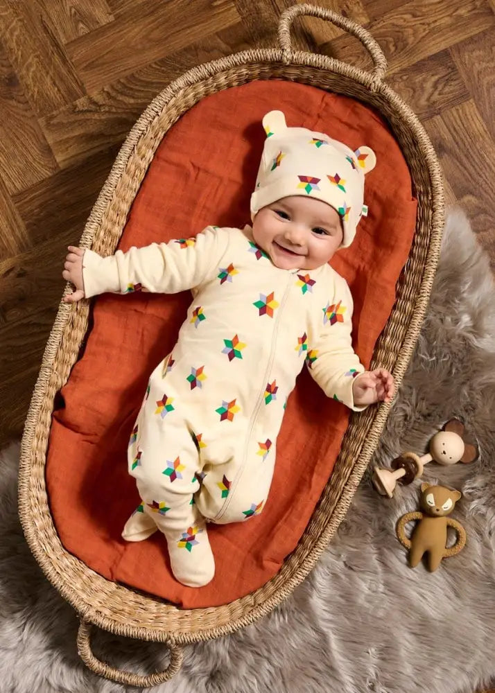 Bayley - Diamond Star Zip Front Sleepsuit PLAYSUIT / BABYGROW / ROMPER
