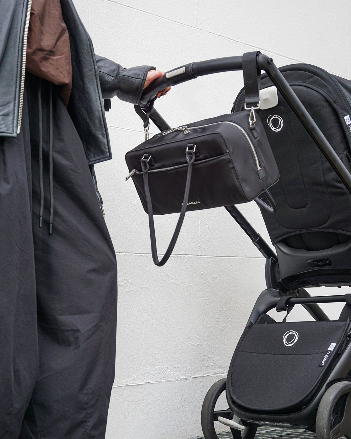 Riley Compact East-West Changing Bag Black Woven