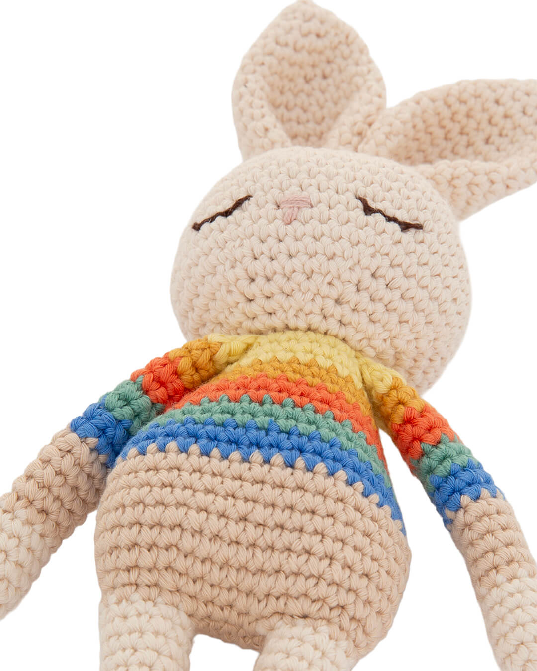 Bonnie Bunny Crochet Toy - Rainbow stripe - The bonniemob 