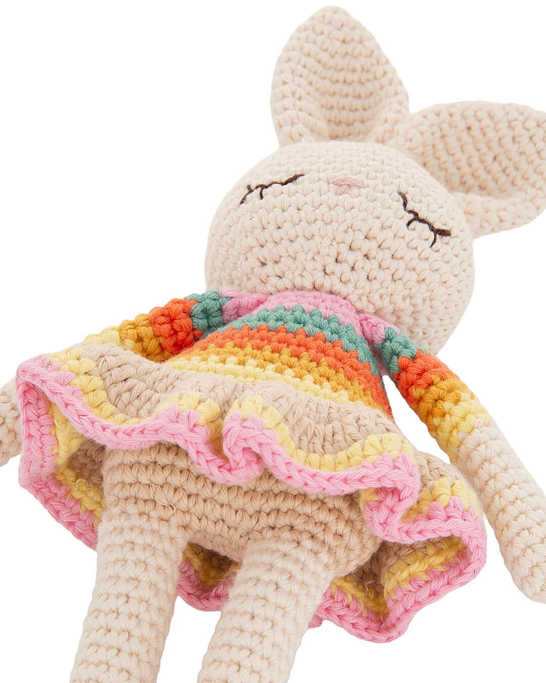 Bonnie Ballerina Bunny Crochet Toy- Pink rainbow - The bonniemob 