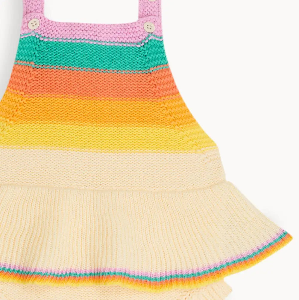 Bubble Frill - Rainbow Pink Rainbow Stripe Romper - The bonniemob 