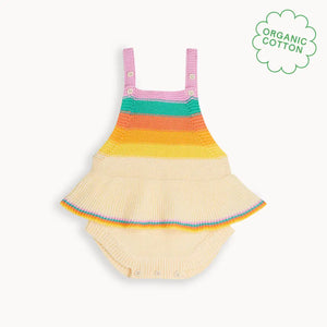 Bubble Frill - Rainbow Pink Rainbow Stripe Romper - The bonniemob 