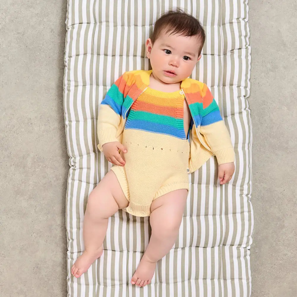 Bubble - Rainbow Rainbow Stripe Romper - The bonniemob 