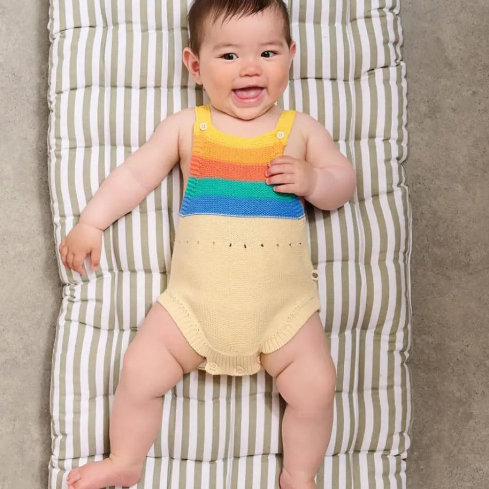 Bubble - Rainbow Rainbow Stripe Romper - The bonniemob 