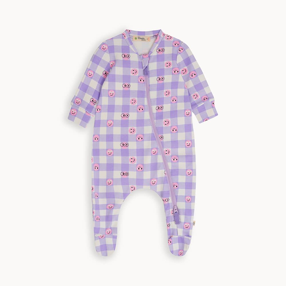 Chupa - Lilac Tiddlywink Zip Front Sleepsuit - The bonniemob 