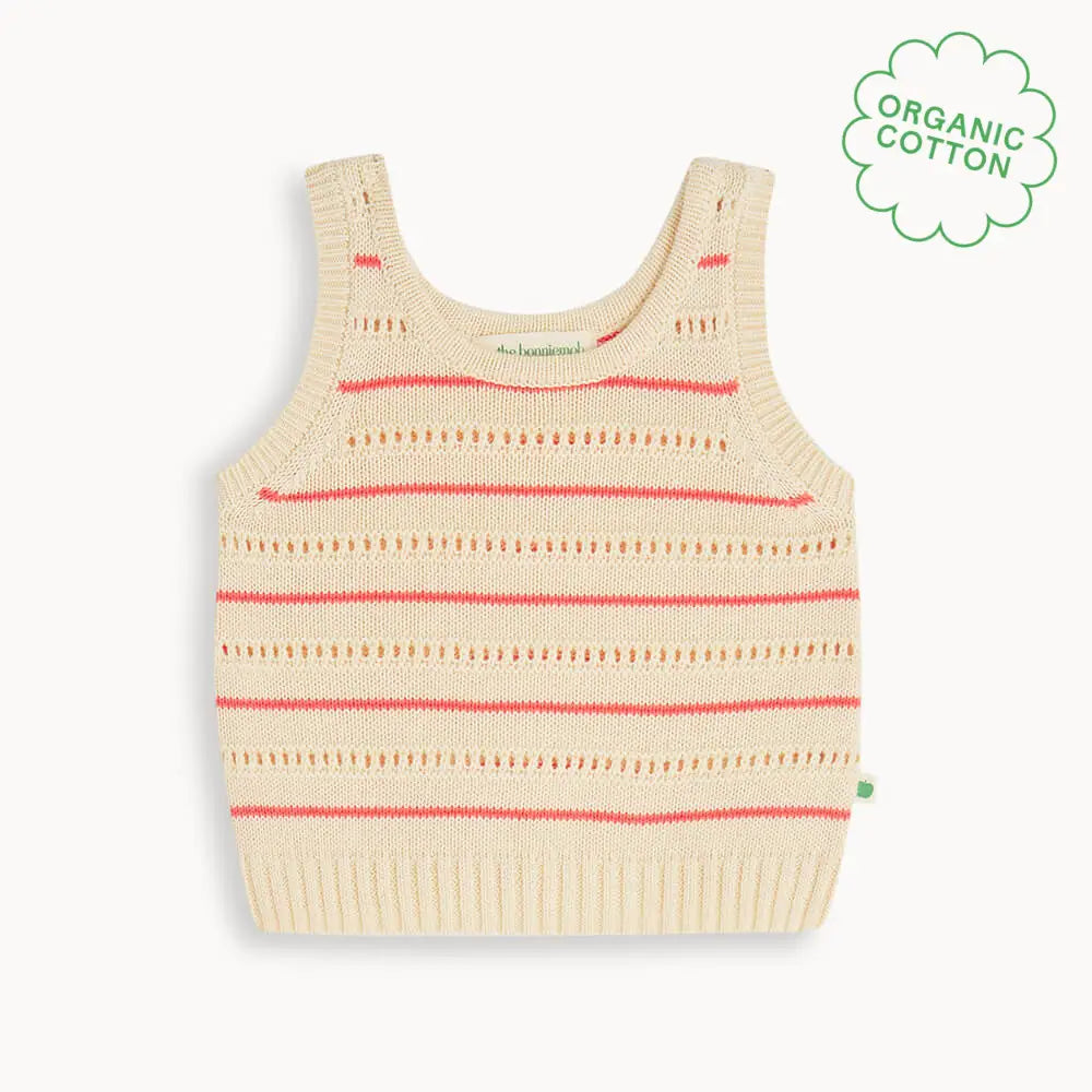 Cala - Coral Stripe Knit Baby & Kids Top