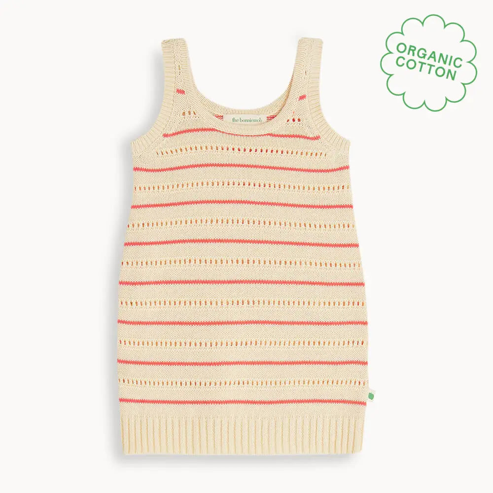 Capri - Coral Stripe Knit Baby & Kids Sun Dress Dress