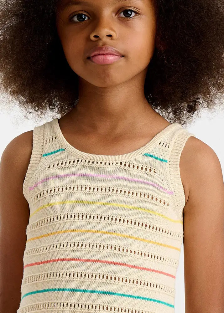 Capri - Rainbow Stripe Knit Baby & Kids Sun Dress
