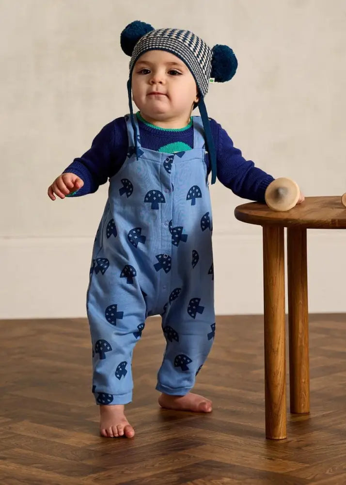 Casper - Blue Mushroom Dungaree JUMPSUITS / DUNGAREE