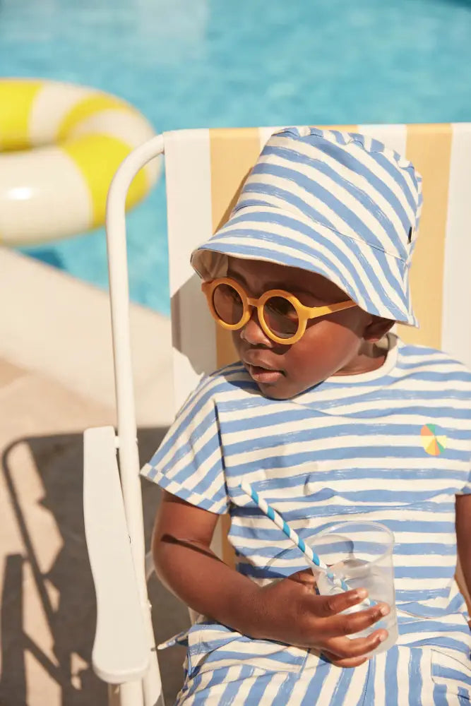 Chill - Blue Stripe Sun Hat - The bonniemob 