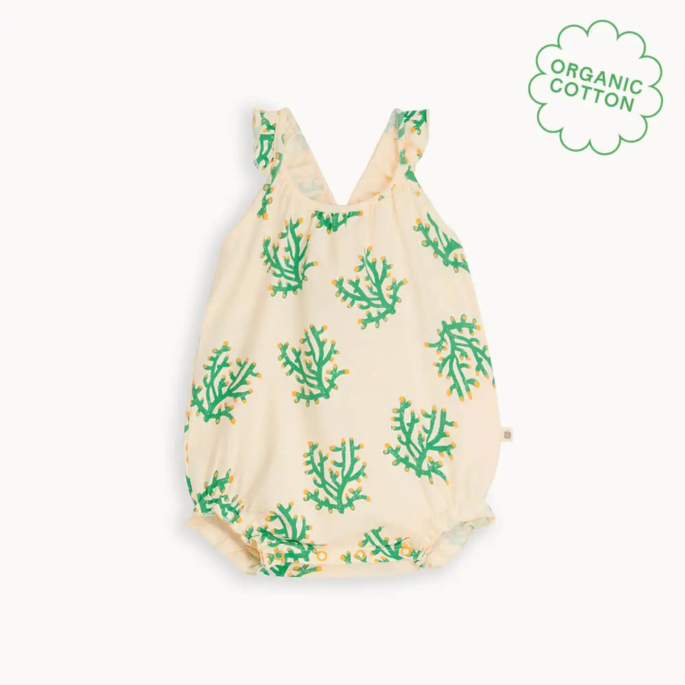 Clarion - Coral Frill Bubble Romper - The bonniemob 