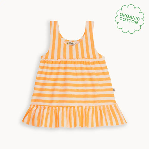 Coral - Orange Stripe Sun Dress - The bonniemob 