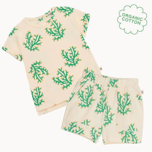 Cruz & Coley Set - Coral Shorts & T-shirt Set - The bonniemob 