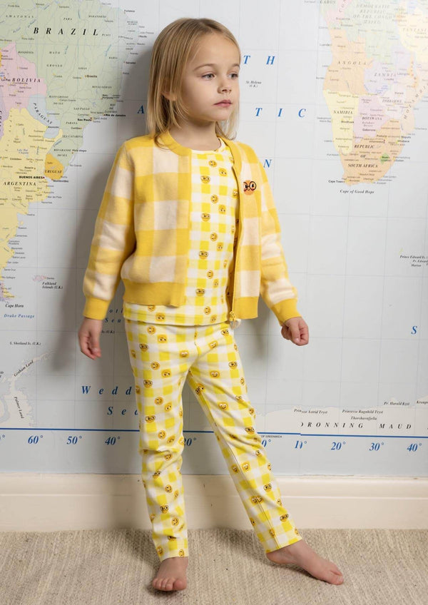 Minto - Yellow Check Jaquard Knit Cardigan - The bonniemob 