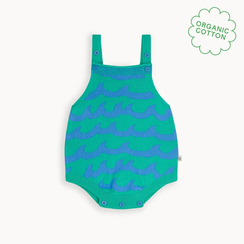 Gull - Emerald Waves Knitted Romper - The bonniemob 