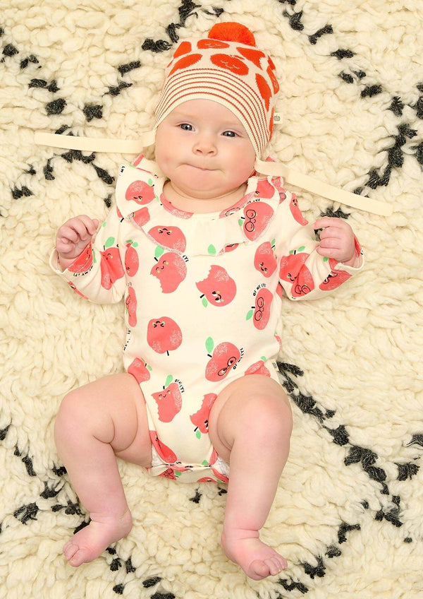 Butterscotch - Apple Long Sleeve Bodysuit With Frill - The bonniemob 