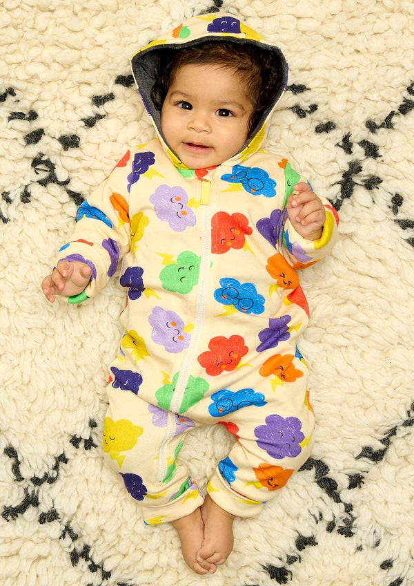 Peardrop - Rainbow Cloud Onesie / Snowsuit Lined With Faux Fur - The bonniemob 
