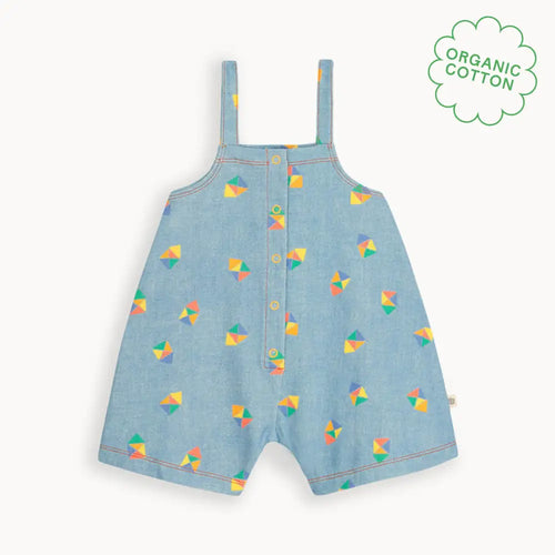 Mako - Beach Hut Denim Dungaree Shorts - The bonniemob 