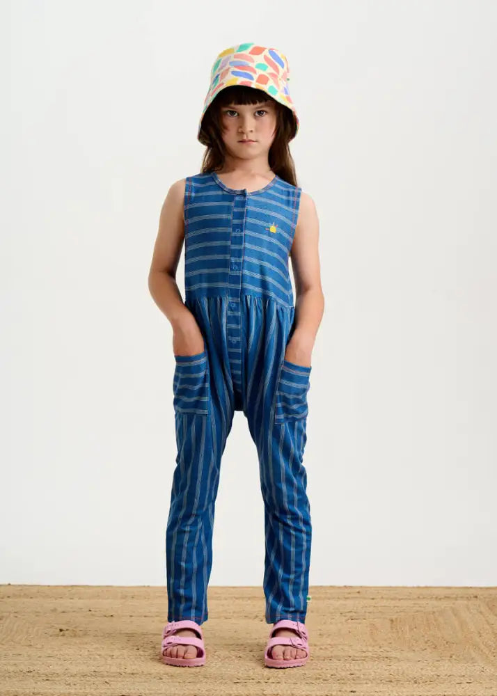Malta - Denim Pinstripe Baby & Kids Jumpsuit