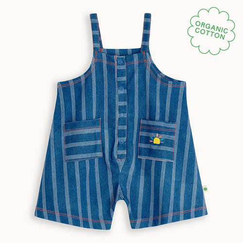 Mariner - Denim Pinstripe Baby & Kids Shorty Jumpsuit JUMPSUITS / DUNGAREE