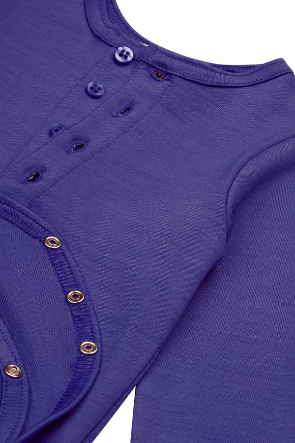 Aroha Collection Merino Baby Bodysuit, Mineral Purple - The bonniemob 