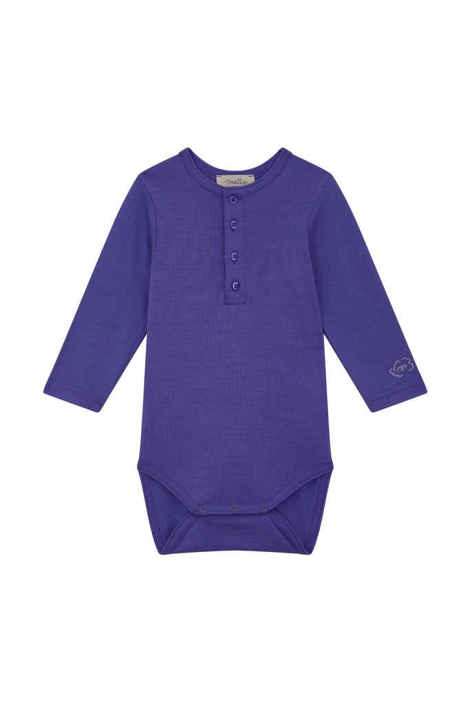 Aroha Collection Merino Baby Bodysuit, Mineral Purple - The bonniemob 