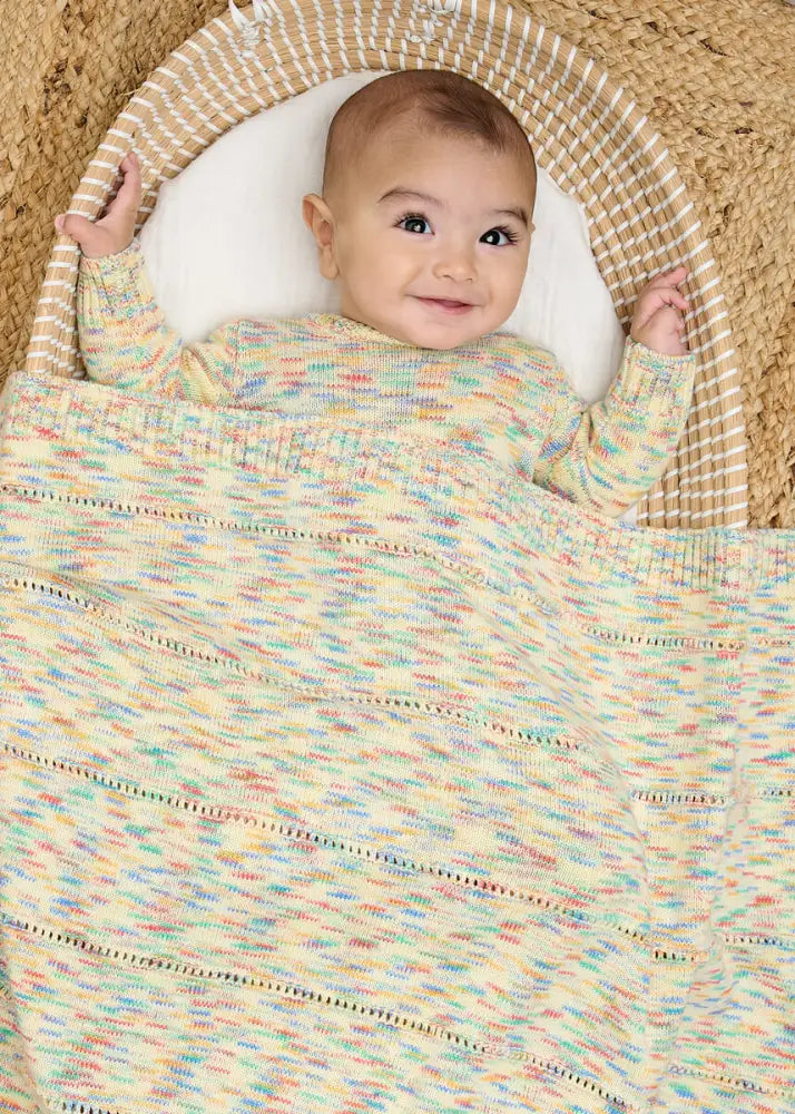 Merry - Space Dye Knitted Baby Blanket Shawl