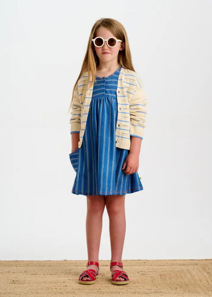 Milena - Denim Pinstripe Baby & Kids Sun Dress