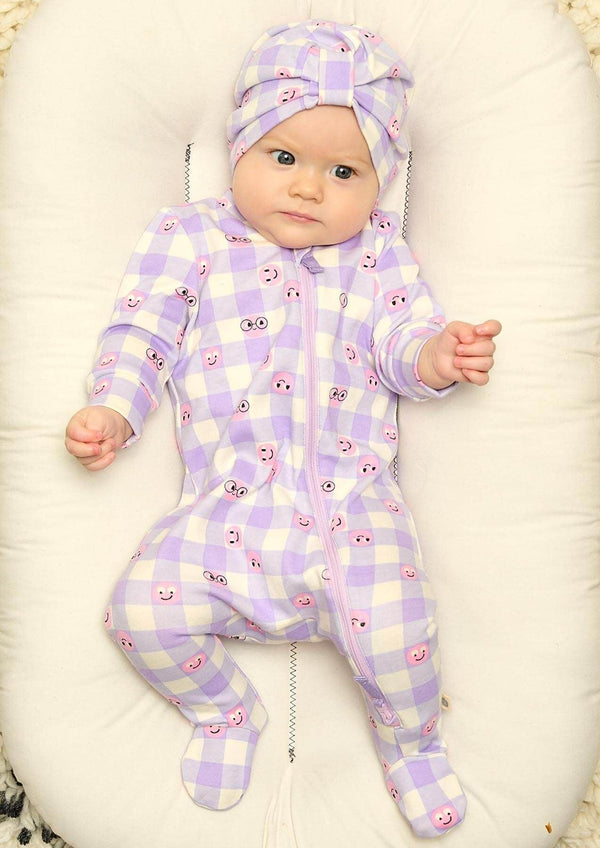 Chupa - Lilac Tiddlywink Zip Front Sleepsuit - The bonniemob 