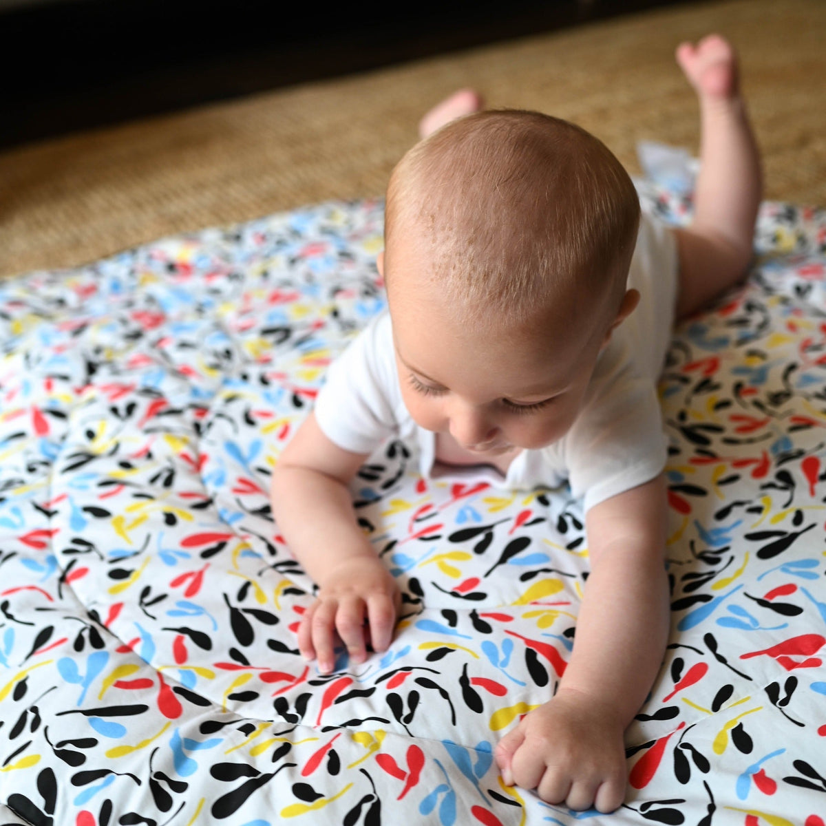 Etta Loves Reversible Baby Playmat — Plant Print, Birth to 12 Months