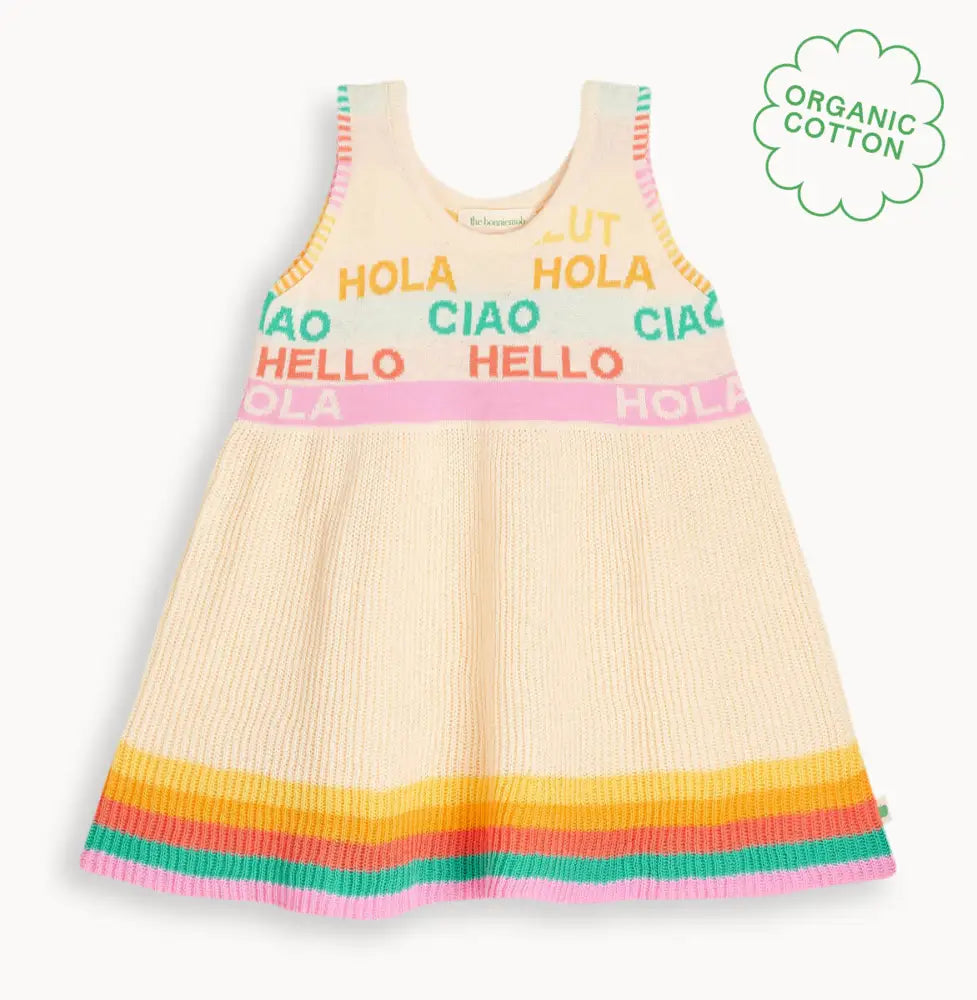 Paris - Rainbow Stripe Knit Baby & Kids Sun Dress DRESS