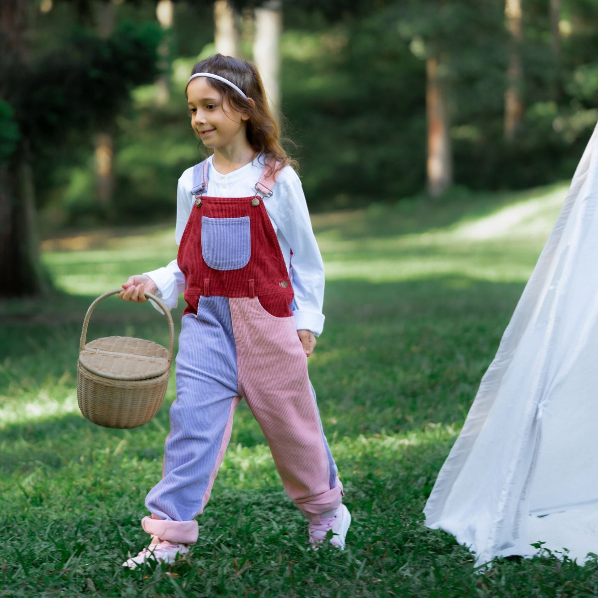 Rosebed Patchwork Chunky Cord Dungarees - The bonniemob 