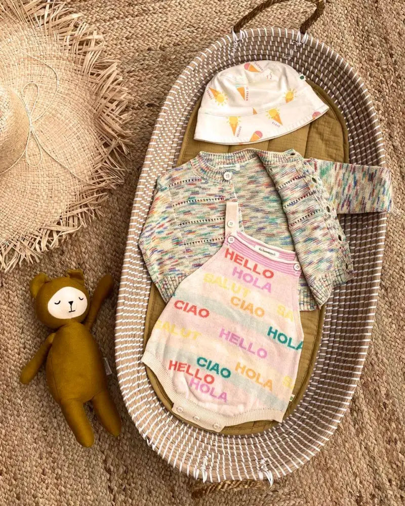 Positano - Rainbow Cream Knit Baby Romper PLAYSUIT / BABYGROW / ROMPER