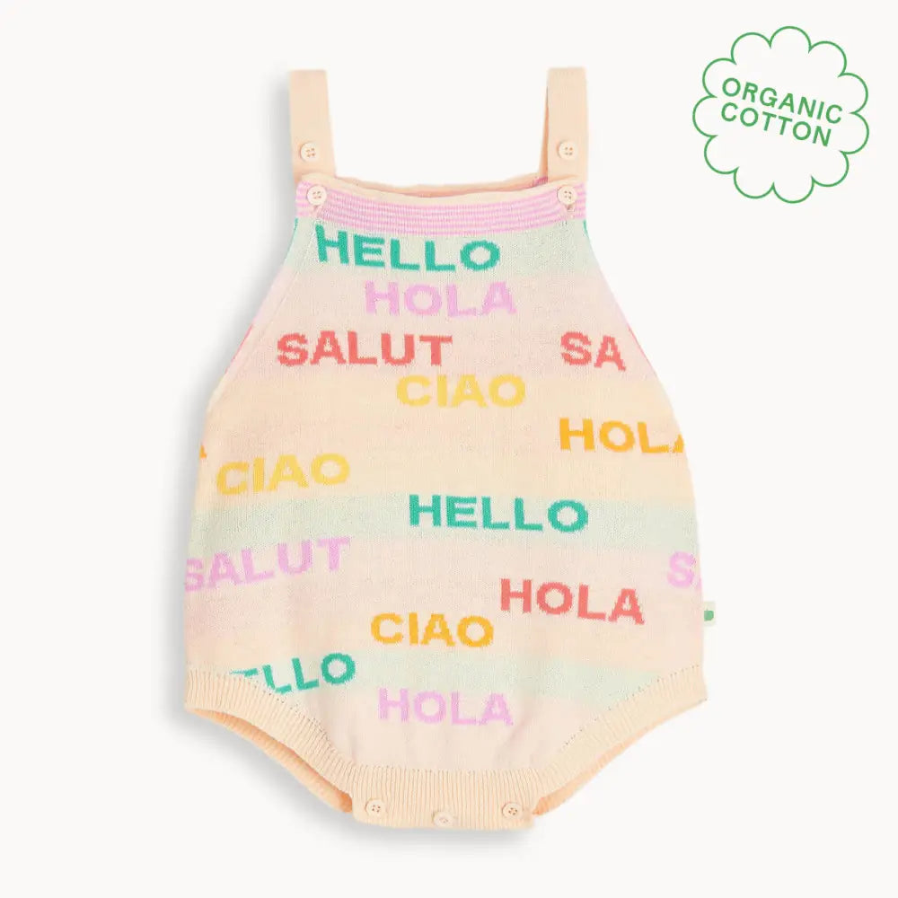 Positano - Rainbow Cream Knit Baby Romper PLAYSUIT / BABYGROW / ROMPER
