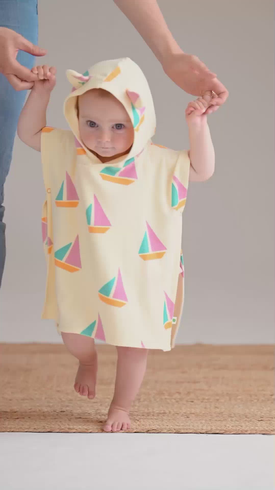 Pink Sailboat Organic Cotton Baby & Kids Beach Robe