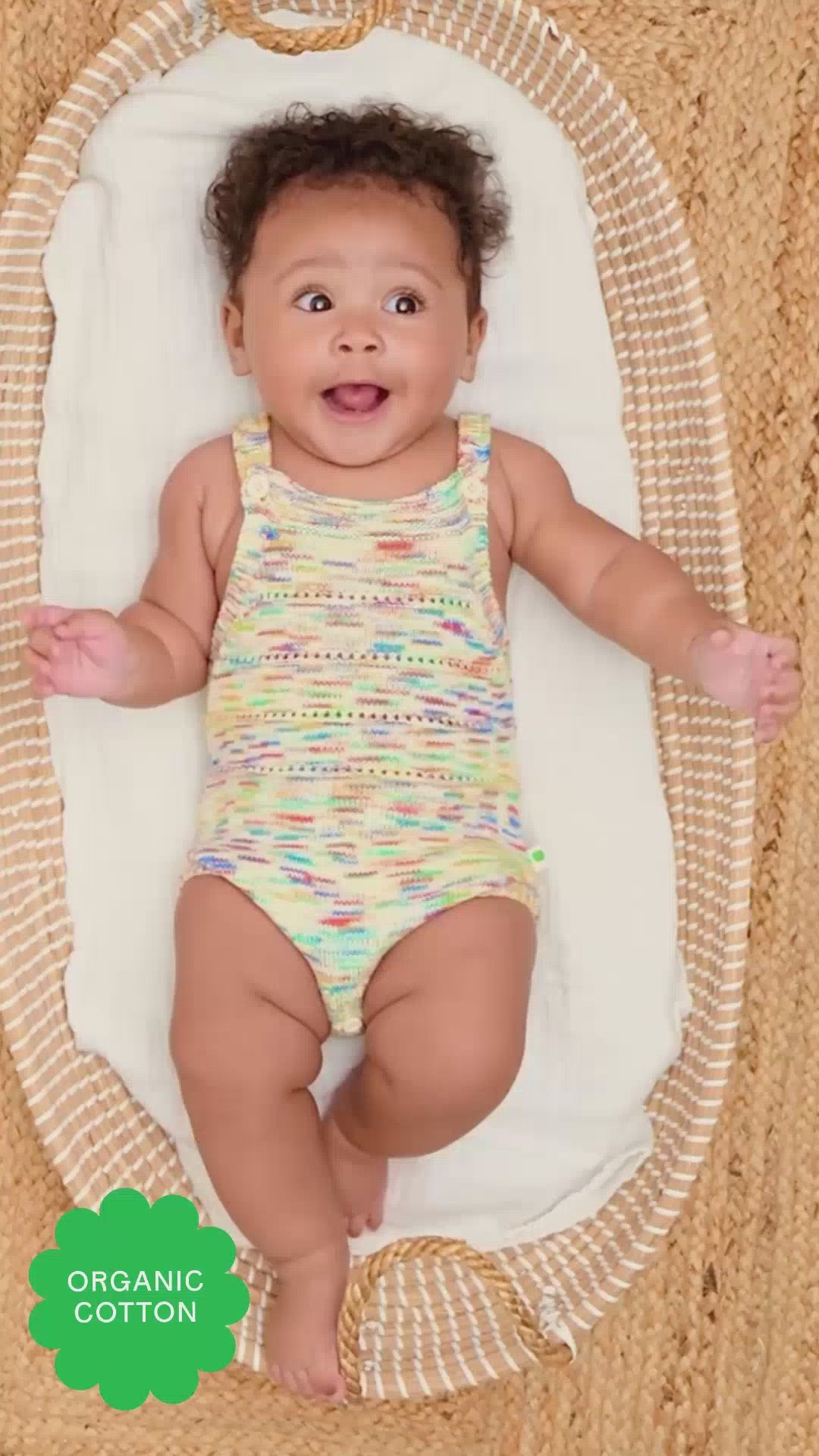 Organic Cotton Space-Dye Knitted Baby Bubble Romper