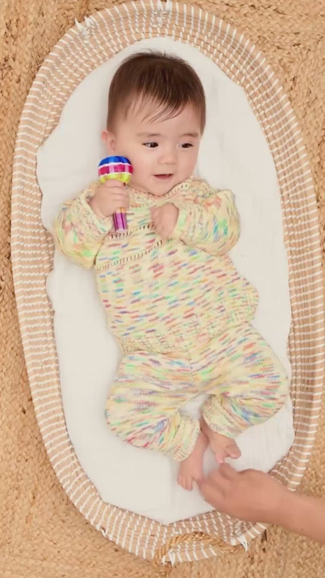 Space-Dye Organic Cotton Knitted Baby & Kids Sweater