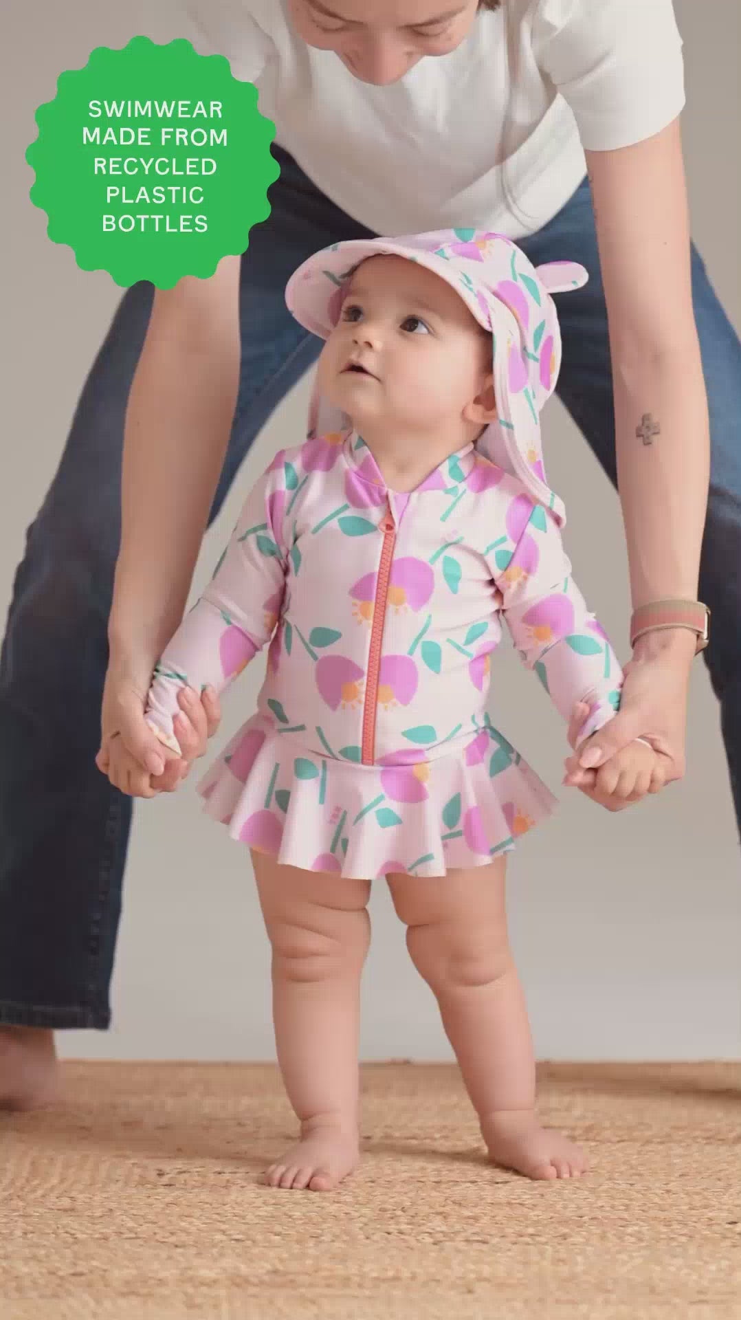 Rimini - Pink Tulip Baby & Kids Long Sleeve Swimsuit