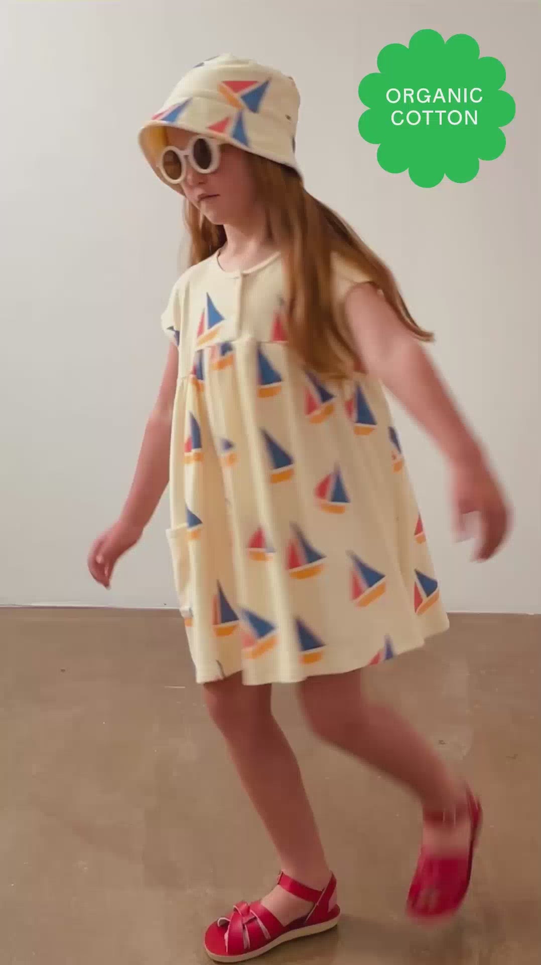 Multicolour Sailboat Organic Cotton Baby & Kids Sun Dress