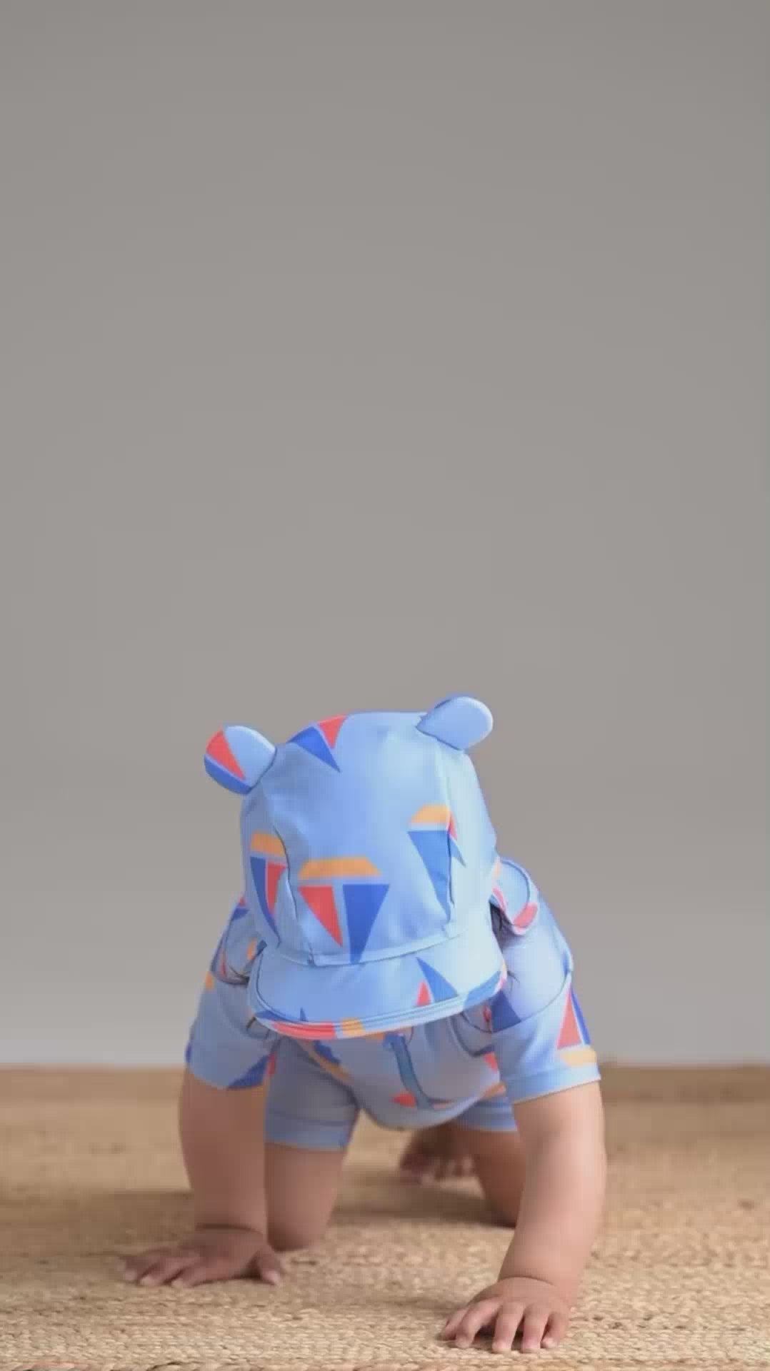 Regatta - Blue Sailboat Baby & Kids UV Legionnaires swim hat