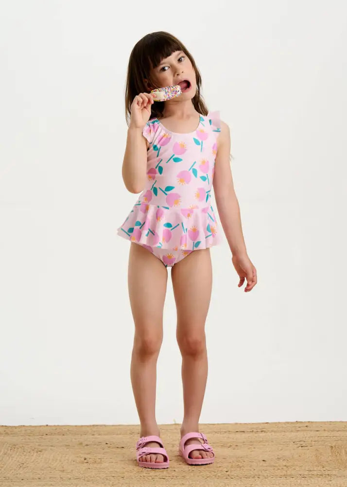 Ravello - Pink Tulip Baby & Kids Frill Swimsuit Swimwear